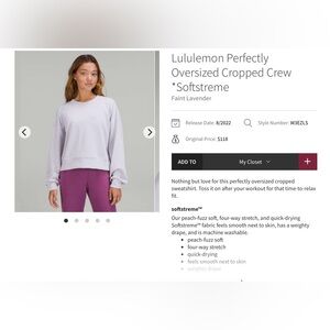 Lululemon perfectly oversized cropped crew